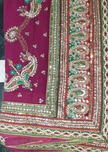 Heavy Work Embroidered Saree Rani Pink