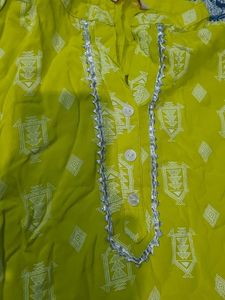 Yellow Printed Kurta