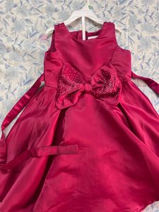 Hopscotch Pink Frock Sleevess For 2-4 Year