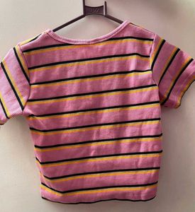 Striped Pink Crop Top