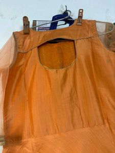 Elegant Orange Anarkali Kurta Set