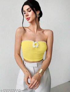 Yellow Tube Top with Flower