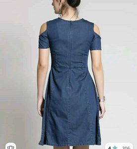 Denim Cold Shoulder Dress