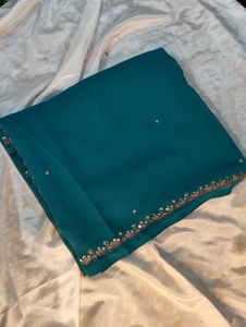 Elegant Teal Saree