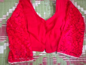 Red Floral Blouse