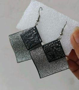 Statement Earrings - Silver & Black