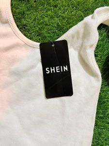 SHEIN White Ribbed Tank Top