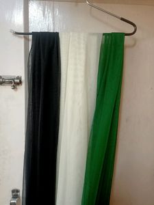 3 Dupatta* Colour - Green, Black &amp; Off White
