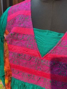 Pure Gorgette Colorful Ethnic Kurta