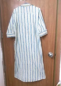 Striped Cotton Daily Wear Kurta With Collar