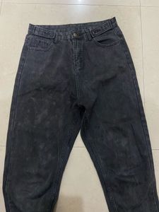 High-Waisted Black Denim Jeans