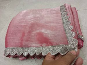 Pink Embellished Saree