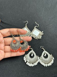 COMBO of 3 Oxidised Earrings