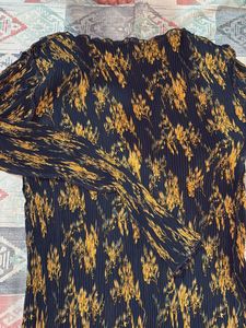 Pleated Floral Print Dress