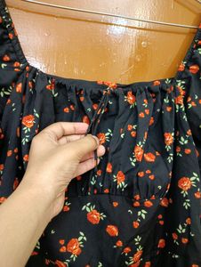 Floral Dress With Slide Slit