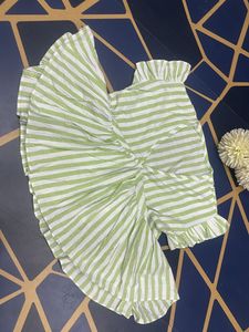 Green And White Striped Top Women