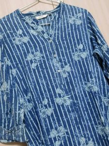Blue Floral Print Top