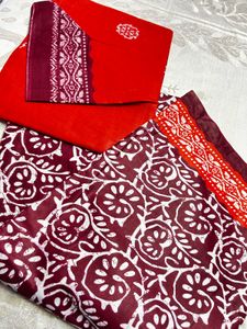 100% COTTON Rajasthani print Unstiched Suit