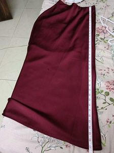 Burgundy Midi Skirt