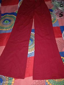 Maroon Flared Leg Pants