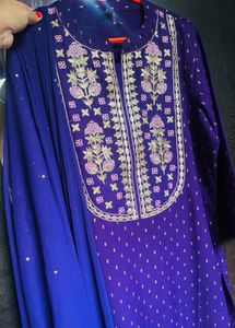 Beautiful Purple Embroidery Suit Set