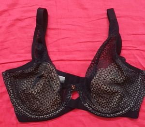 Textured Lace Non Padded Wired Bra