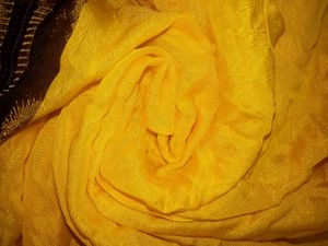 Yellow Patterned Fabric Saree