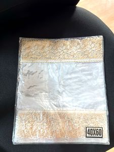 PVC TABLE. OVER Gold Floral Lace Trim Fabric