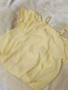 Yellow Cold Shoulder Blouse