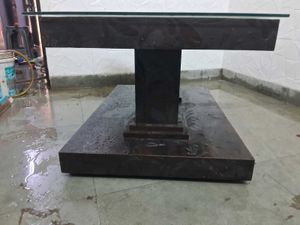 Glass Top Coffee Table with Floral Accent