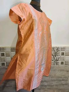 🎁Buy 2, Get 1 Free🎁Peach Embroidered Kurta
