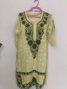 FULL SET CHIKAN KARI KURTA N LEGGING