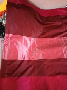 Brand New Red&amp;LightRaniPink Cotton Silk Saree