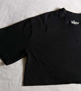Black Cropped T-Shirt