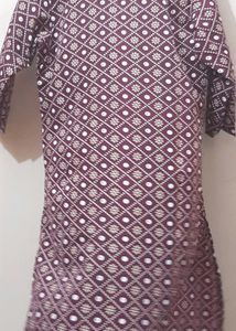 Patterned Maroon Kurti