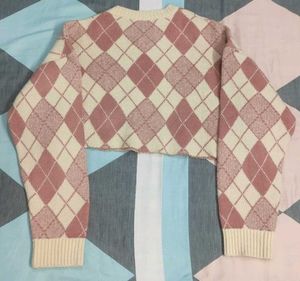 Argyle Cropped Sweater