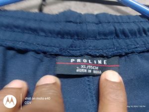 Proline Navy Cotton Reqular Fit Striped Joggers