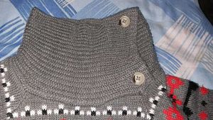 Gray Fair Isle Knit Dress