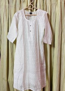 White Embroidered Kurta