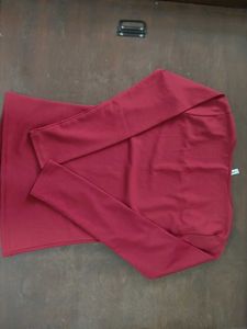 Maroon Square Neck Top