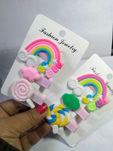 Candy Rainbow Hair Clips for Girls - Set Of 18