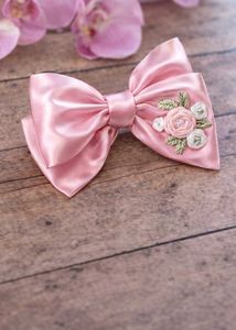 Floral Embroidered Hair Bow pack of 1