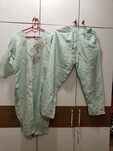 Light Blue/Green Kurta Set