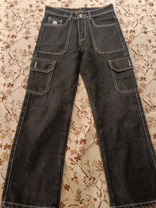 Black Cargo Jeans