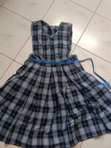 Plaid Mini Dress, Uniform Frock And Shirt