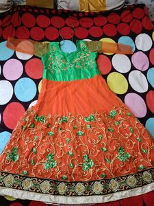 Price Down Party Wedding Gown/ Dupatta,