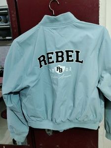 Light Blue Bomber Jacket