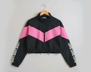 Stylish Cropped Windbreaker Jacket
