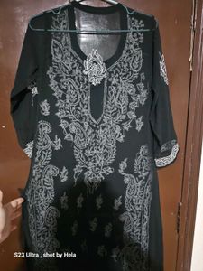 Elegant Black Chikankari Kurta FITS 36-38