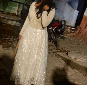 Sparkling White Ethnic Skirt